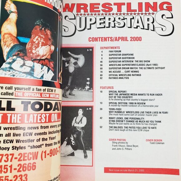Wrestling Superstars Magazine Sting Big Show Runnel VTG April 2000 Unread Stock - Picture 6 of 11